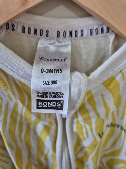 BONDS Yellow Striped Onesie - Size 000