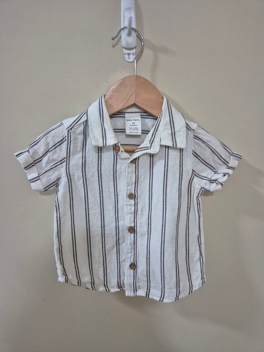 Baby Berry Striped Button Up Shirt Size 00