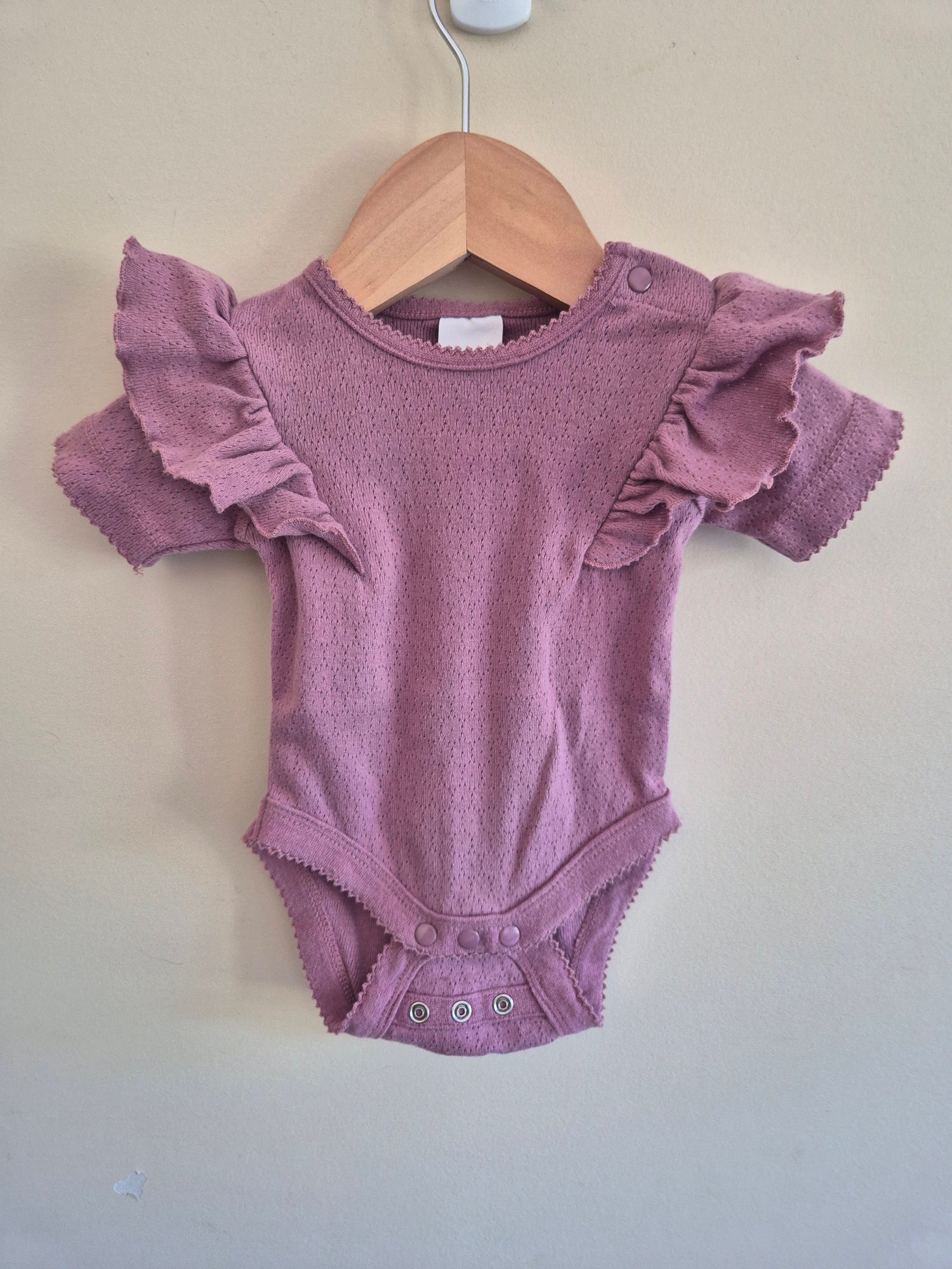 Baby Berry Frill Purple Bodysuit Size 0000