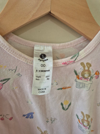 Dymples Bunny Long Sleeve Onesie Size 00