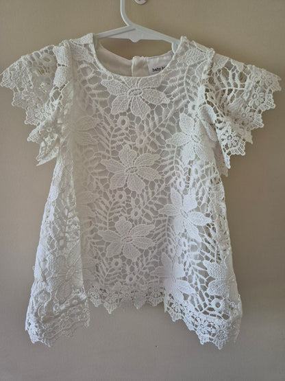 White Floral Dress - Size 0