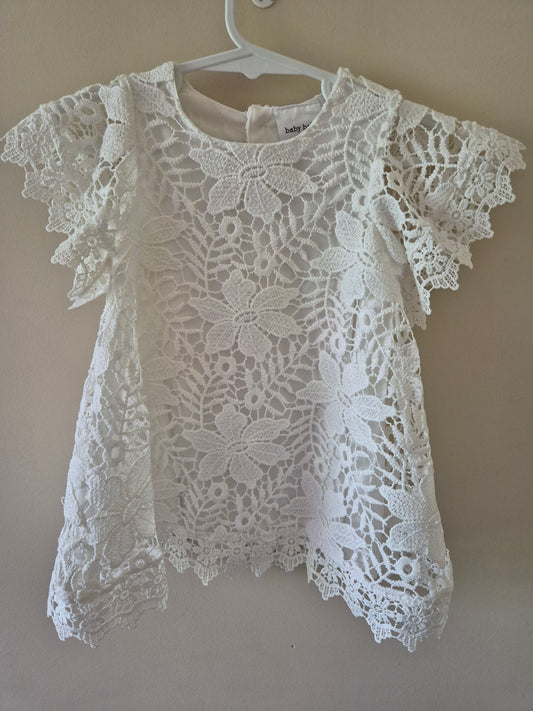 White Floral Dress - Size 0