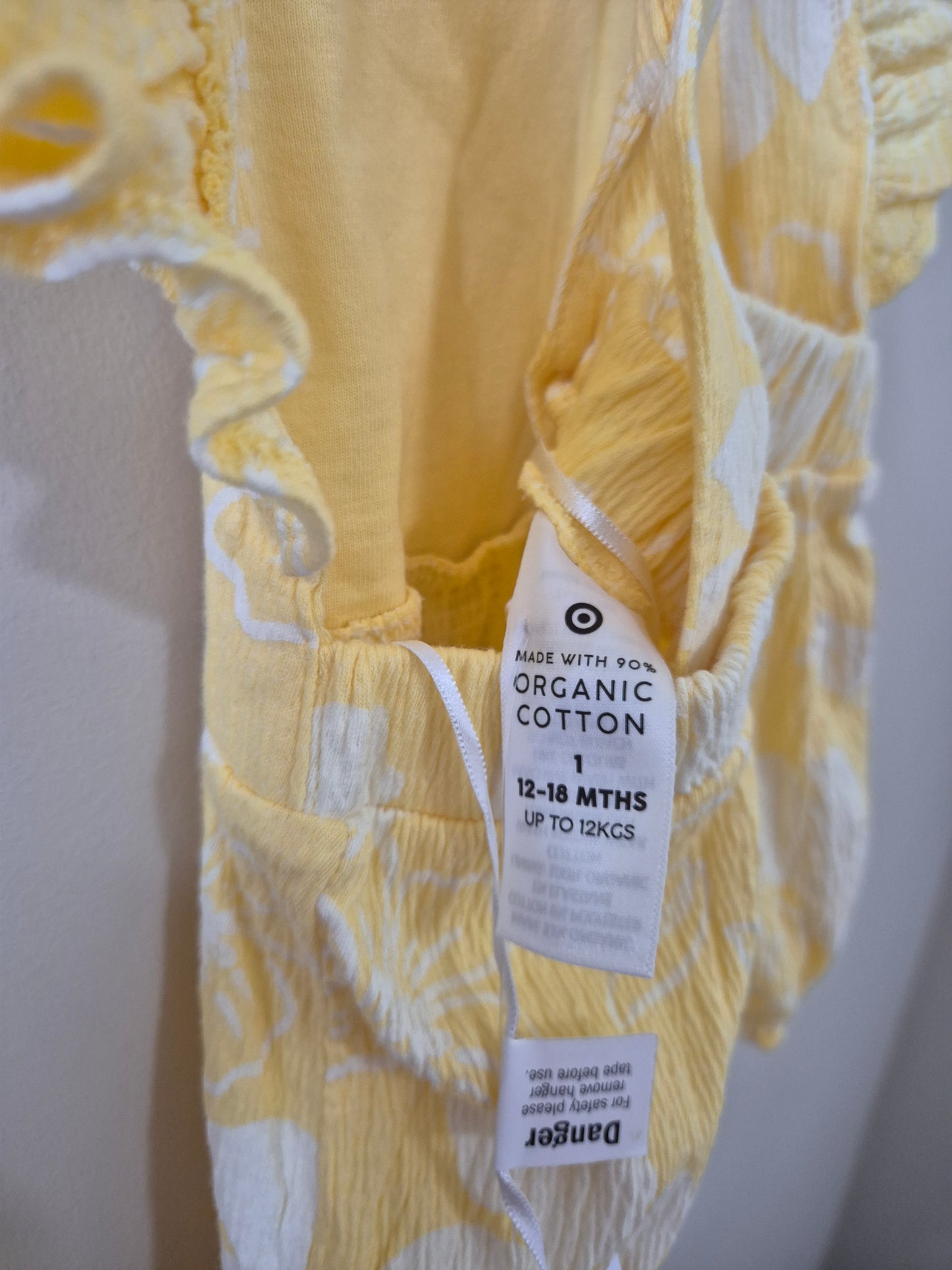 Yellow Floral Romper - Size 1