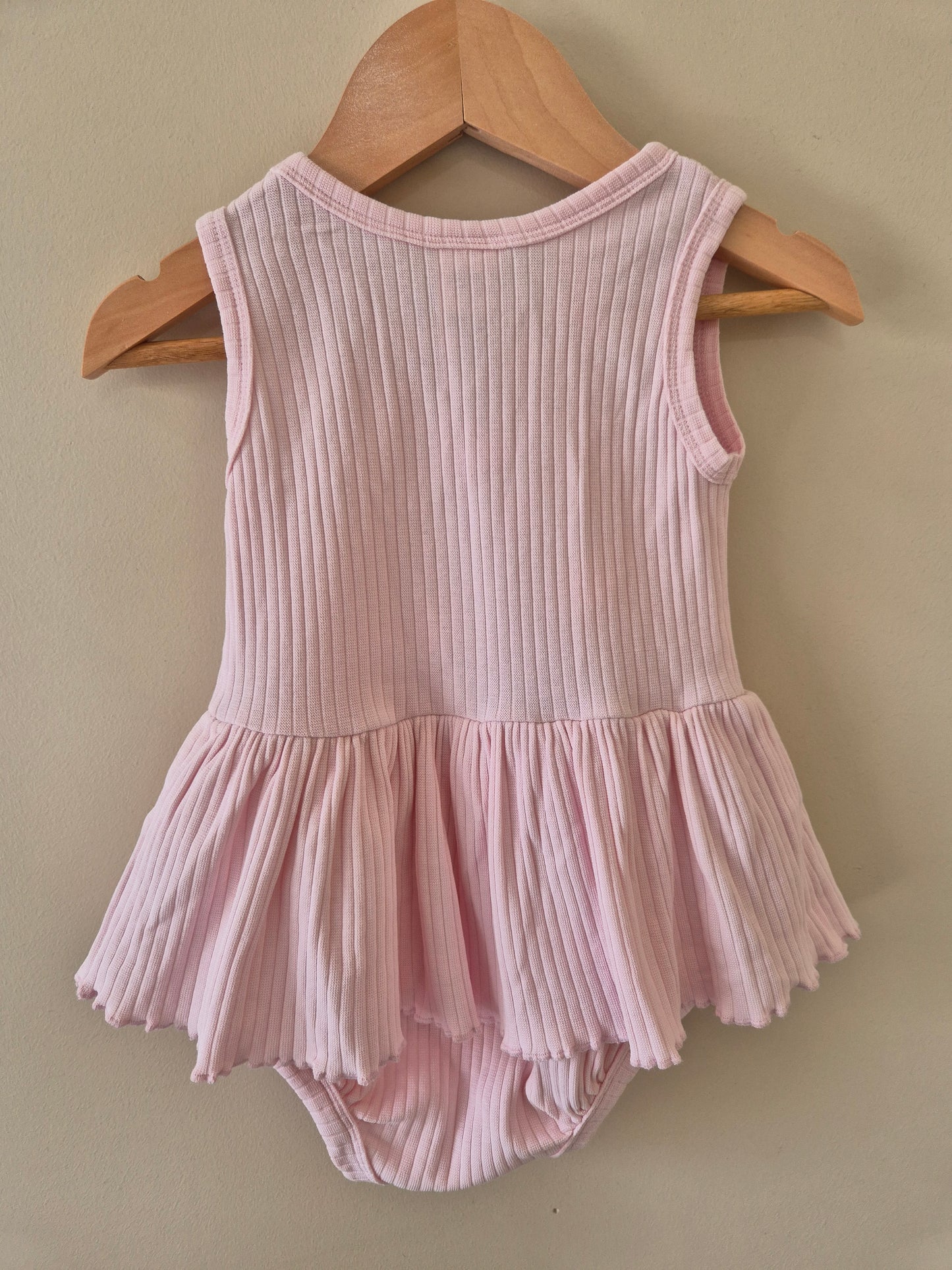 Dymples Pink Ribbed Singlet Bodysuit Dress Size 1
