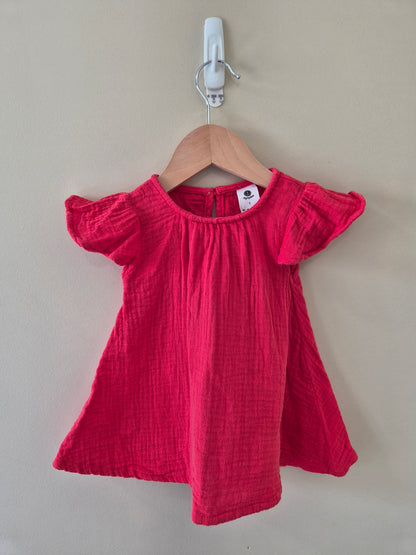 Dymples Red Size 1 Frill Linen Top