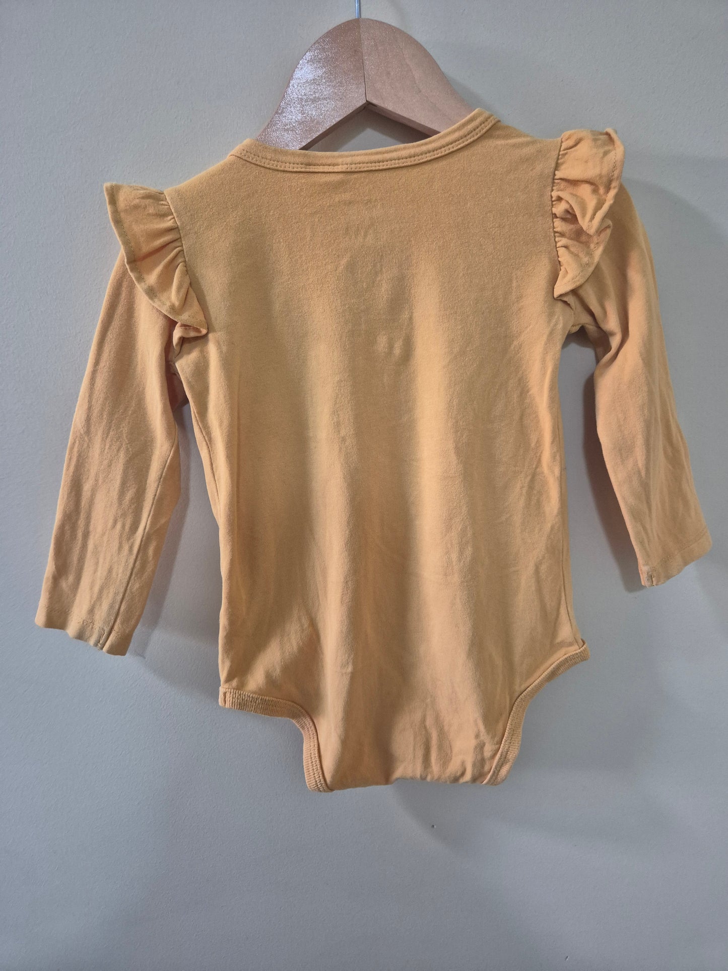 Cotton On Soft Mustard Frill Bodysuit Size 1