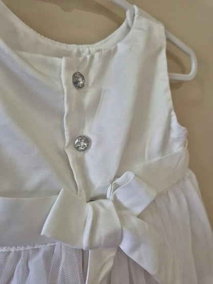 🤍 White Tulle Occasion Dress – Size 00