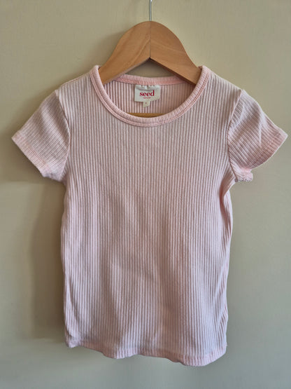 Seed Heritage Ribbed Soft Pink Shirt Size 5
