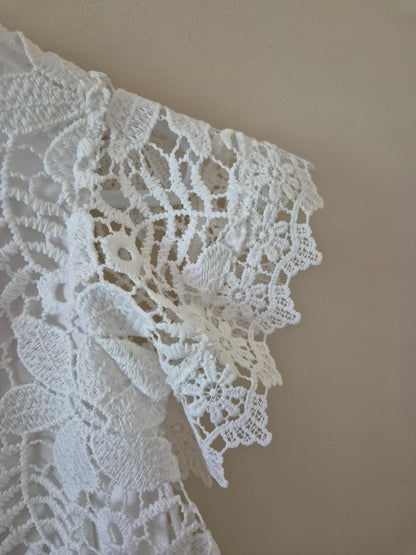 White Floral Dress - Size 0