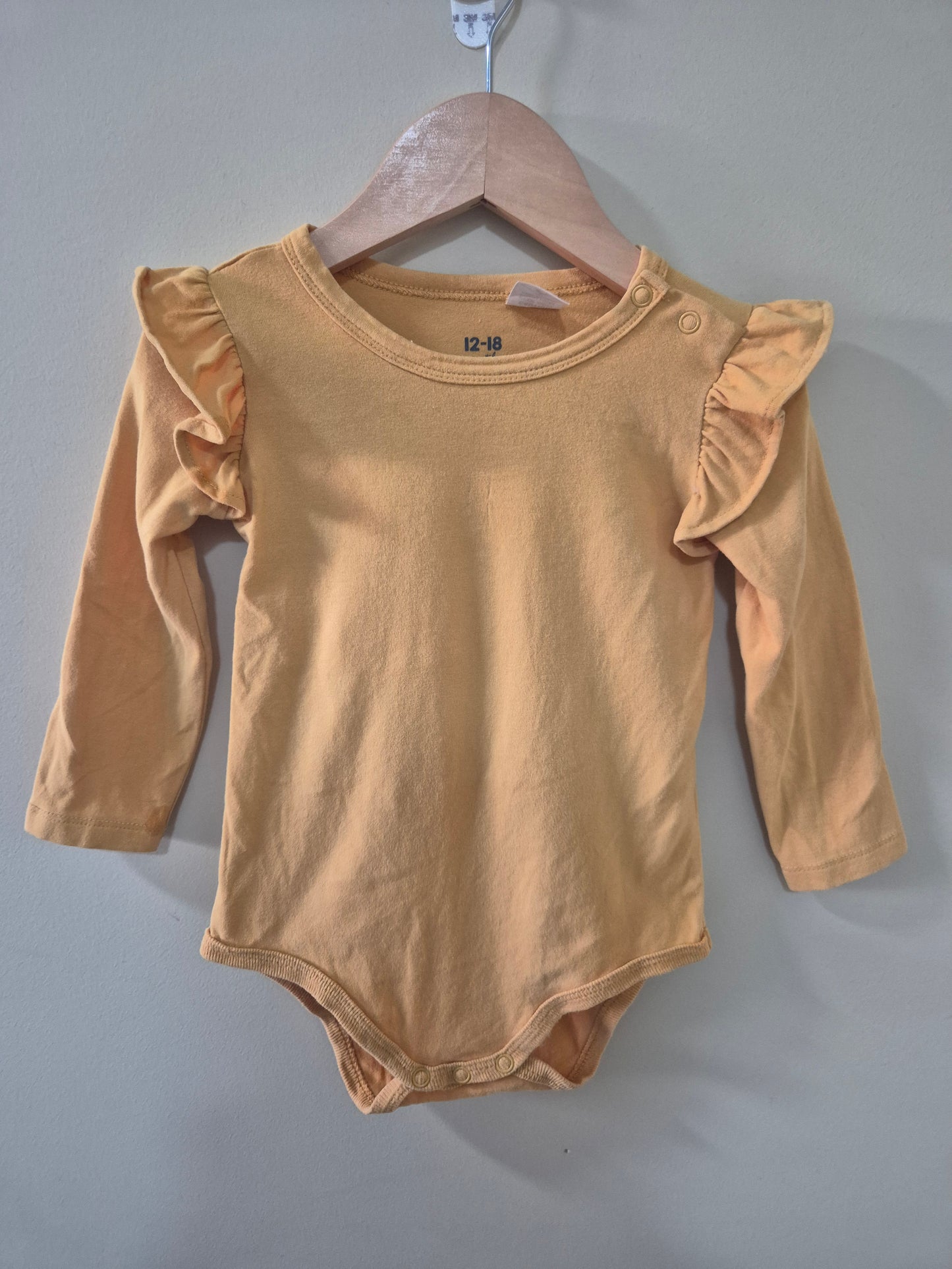 Cotton On Soft Mustard Frill Bodysuit Size 1