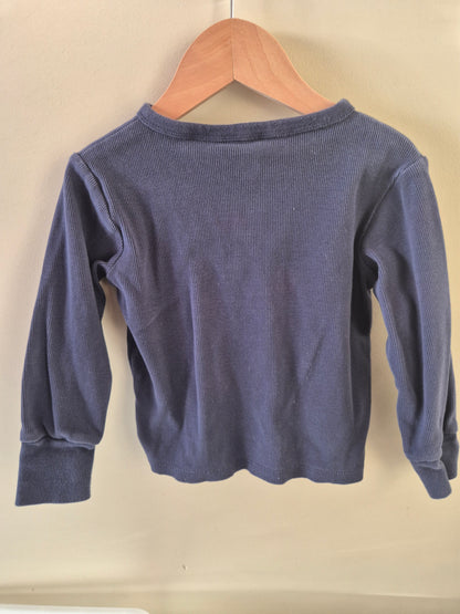 Jack & Milly Size 3 Long Sleeve Waffle Shirt