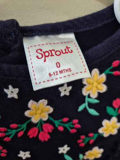 Cute Floral Sprout Dress - Size 0