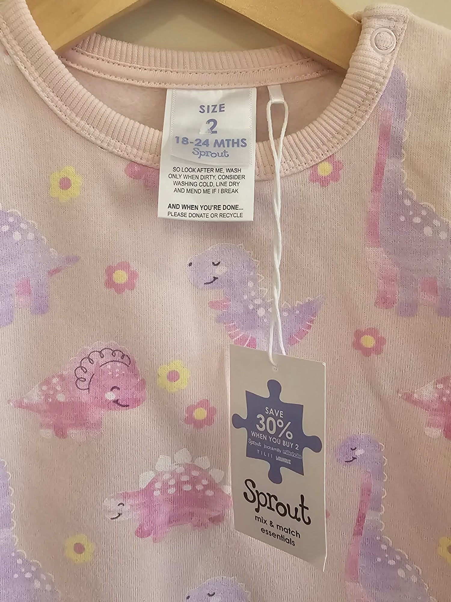BNWT Sprout Dinosaur Jumper Size 2