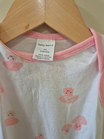 Pink Mushroom Bodysuit - 00🍄