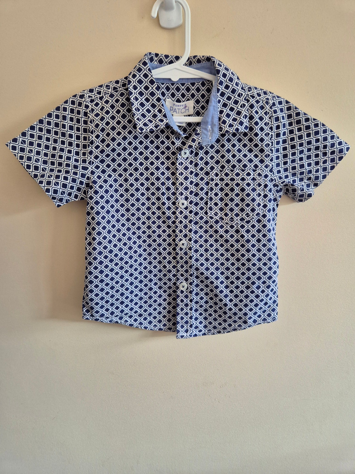 Pumpkin Patch Blue Button Up Shirt Size 1