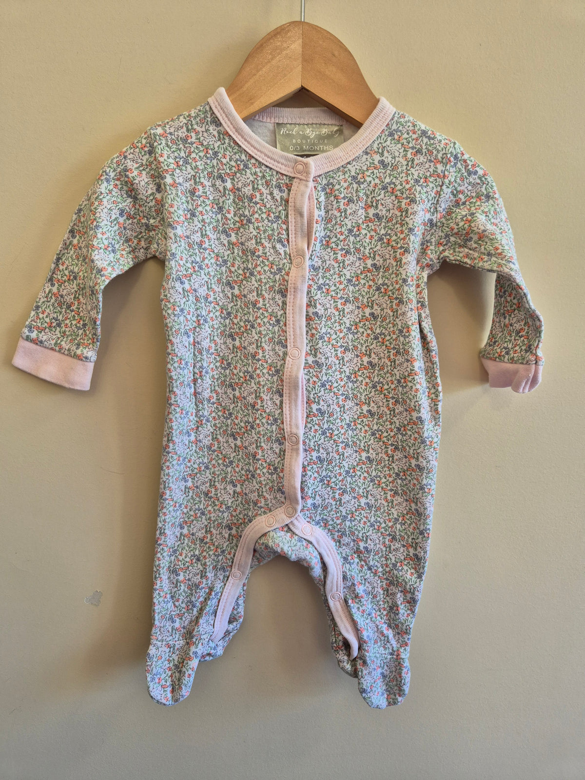 Rock-a-Bye-Baby-Boutique Floral Onesie Size 000