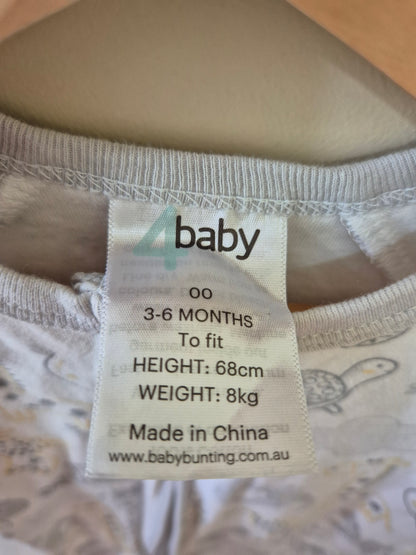 4baby Animal Onesie Size 00
