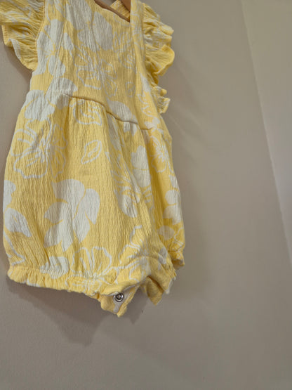 Yellow Floral Romper - Size 1