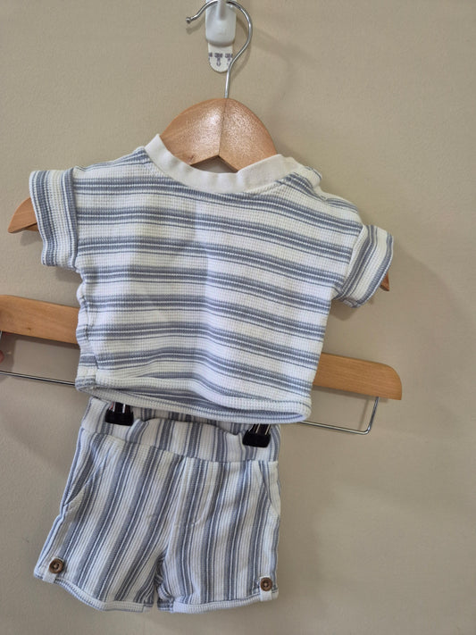 Newborn Blue and White Outfit