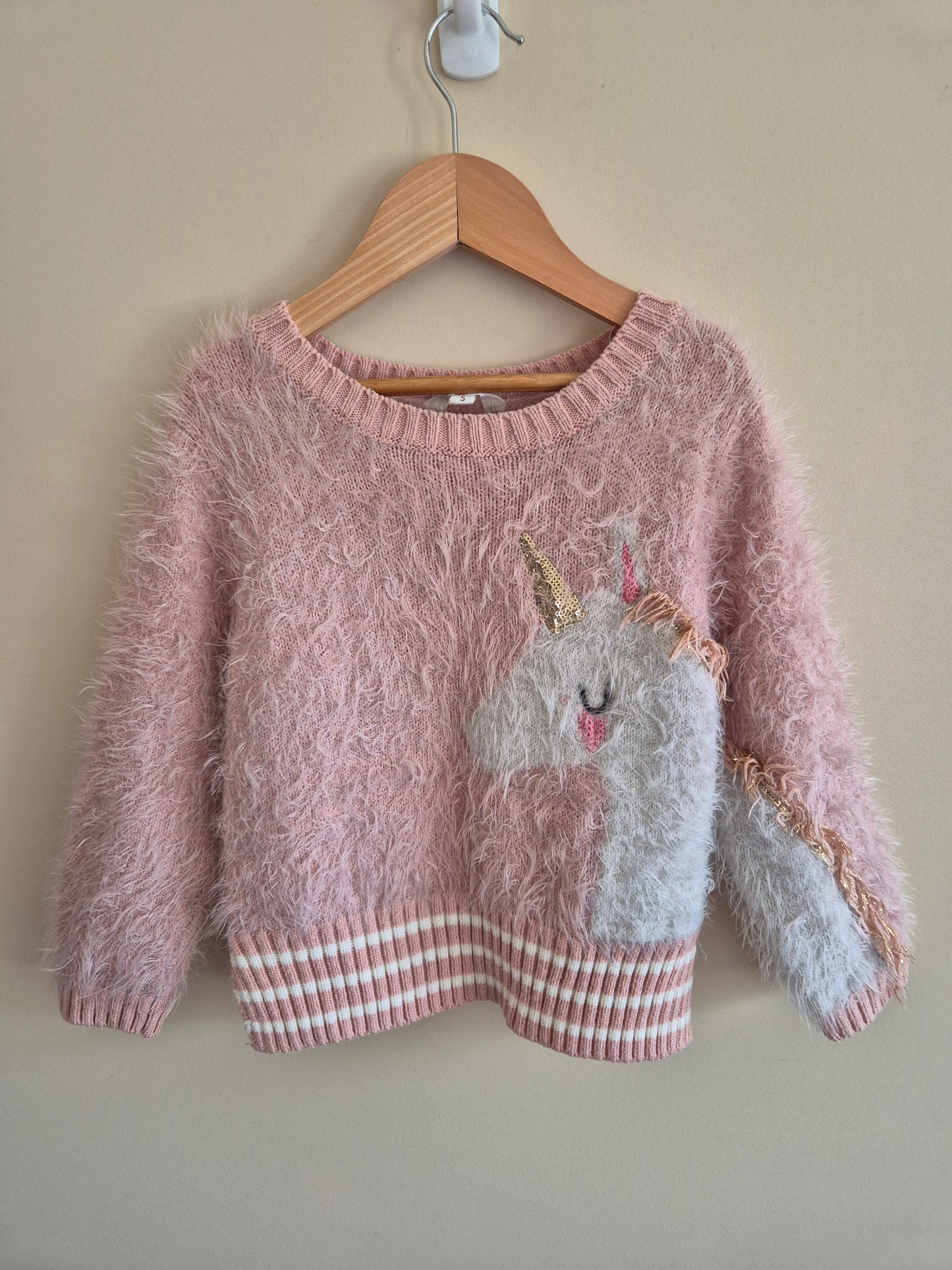 Milkshake Unicorn Fluffy Jumper Size 5