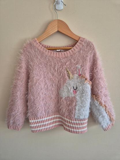 Milkshake Unicorn Fluffy Jumper Size 5