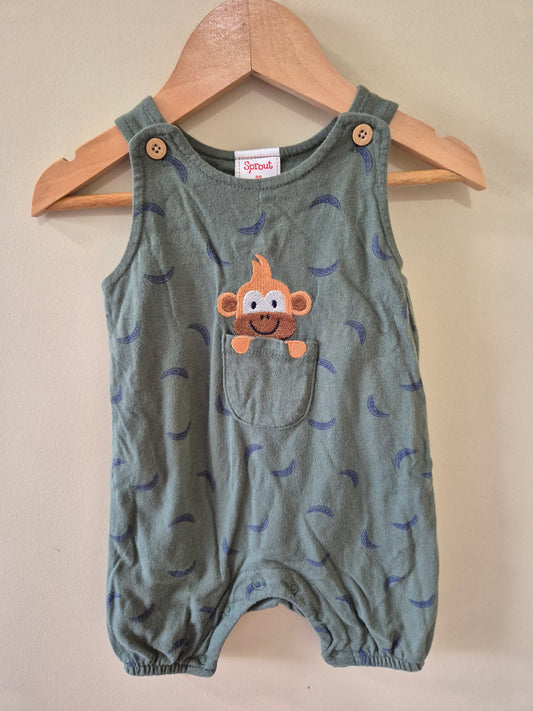 Sprout Monkey Overalls Size 00