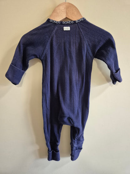 Bonds Navy Cozysuit Size 000