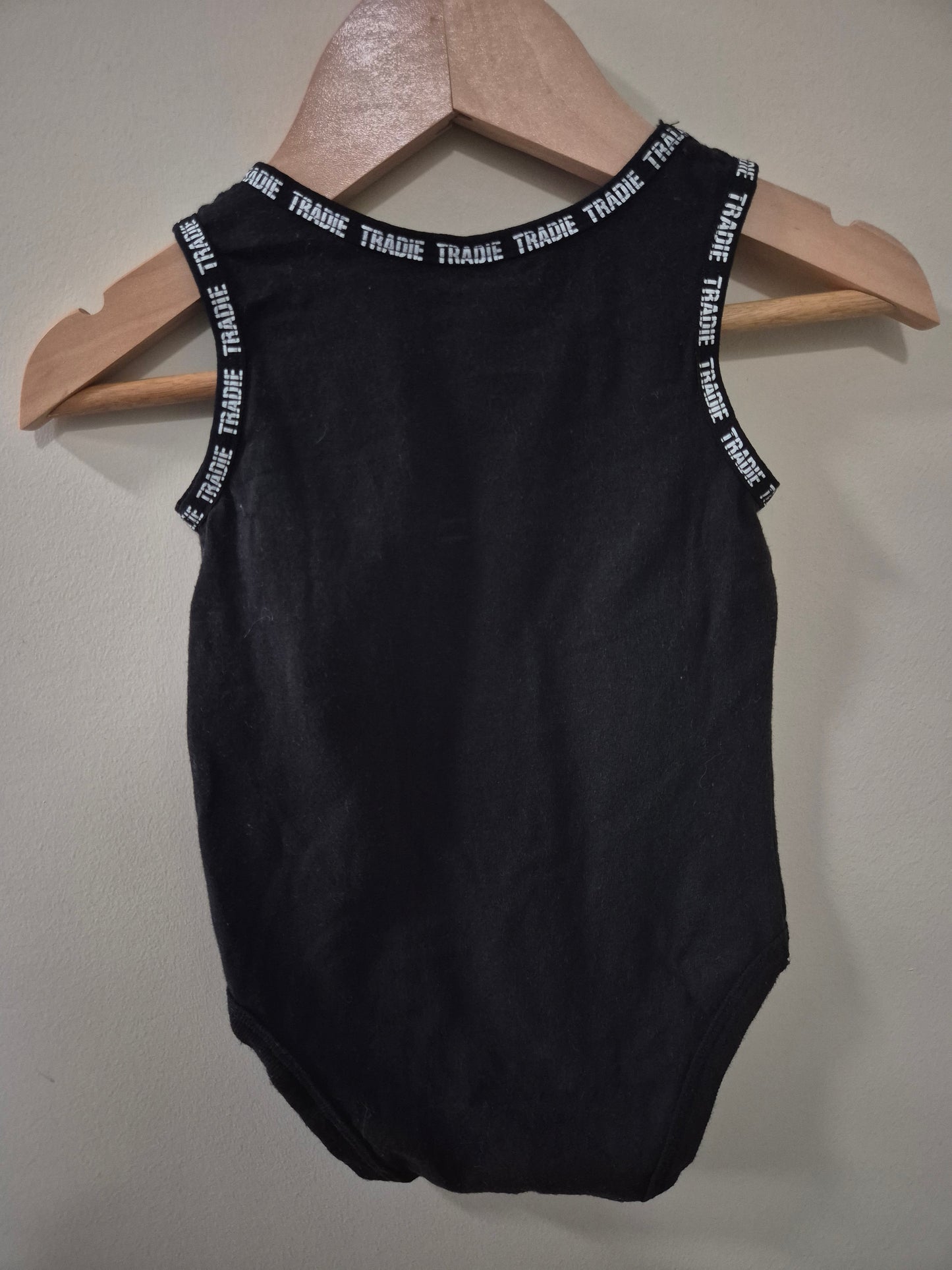 Tradie Black Singlet Bodysuit Size 00