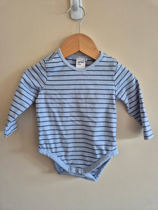 Anko Long Sleeve Striped Bodysuit Size 00