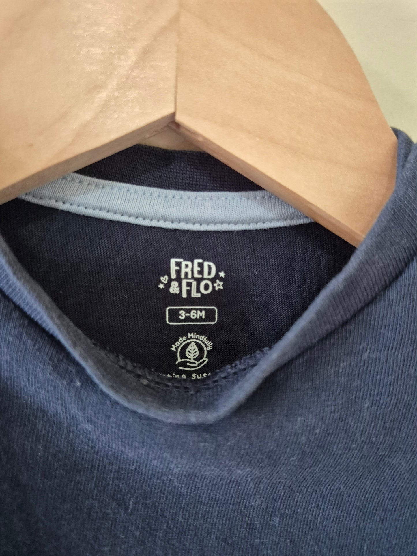 Fred & Flo Navy Cotton Shirt Size 00