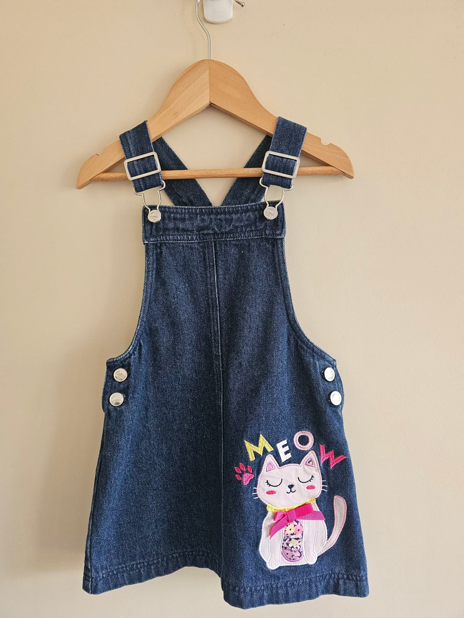 Ollies Place Cat "Meow" Pinafore Size 3