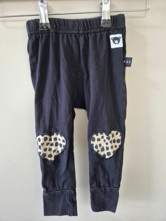Hux Baby Cheetah Love heart Leggings Size 2