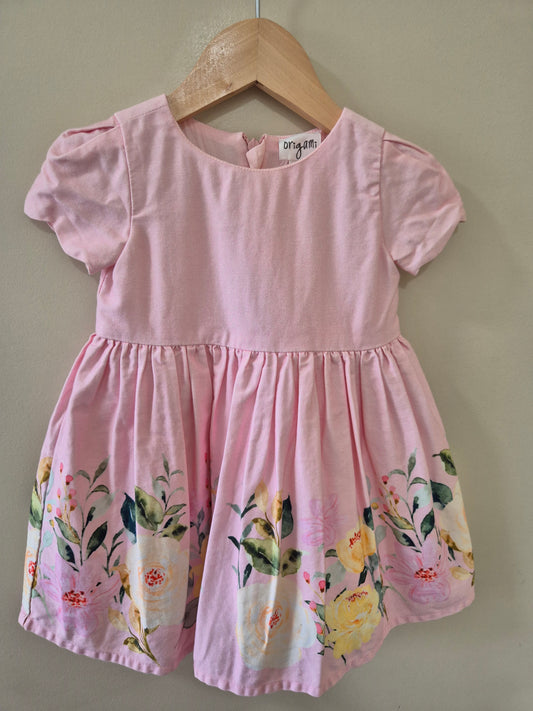 Origami Pink Petal Dress - Size 0