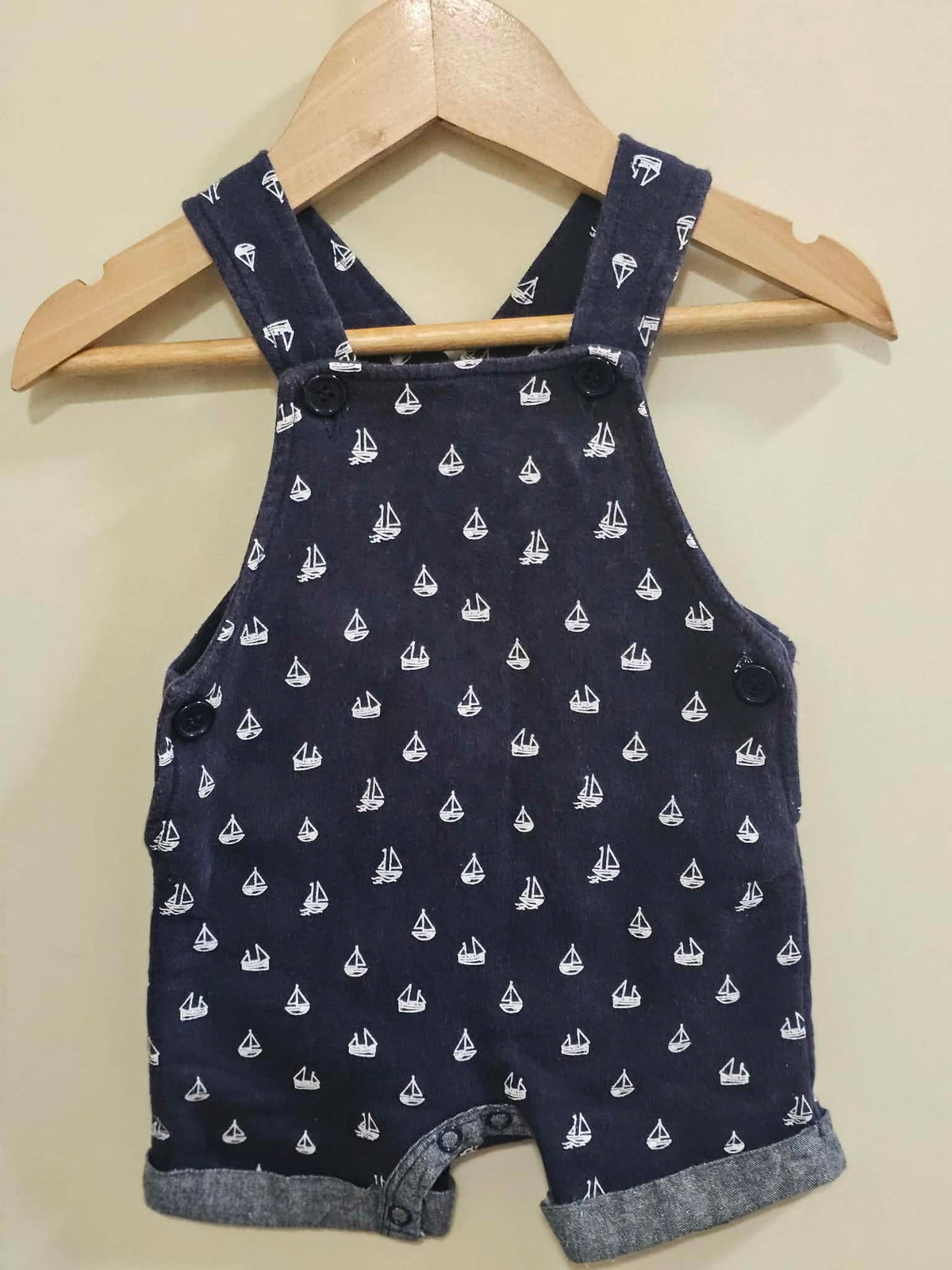 Ollies Place Sail Boats Overalls Size 000