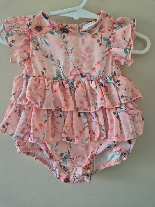 Dymples Floral Pink Bodysuit Size 0000