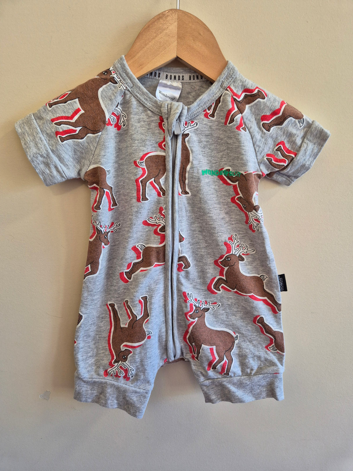 Bonds Christmas Rudolph Wondersuit Romper Size 000