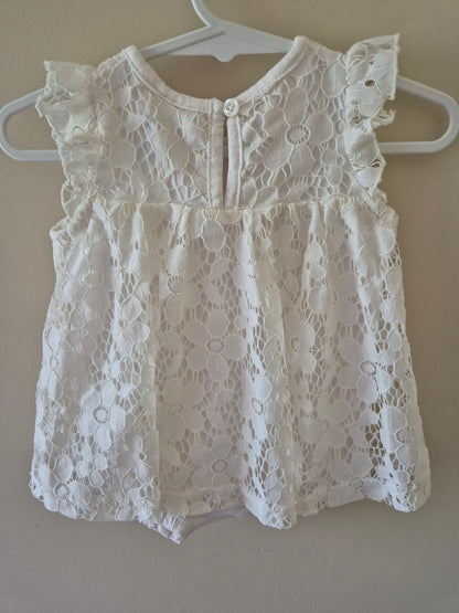 White Floral Dress Bodysuit - Size 000