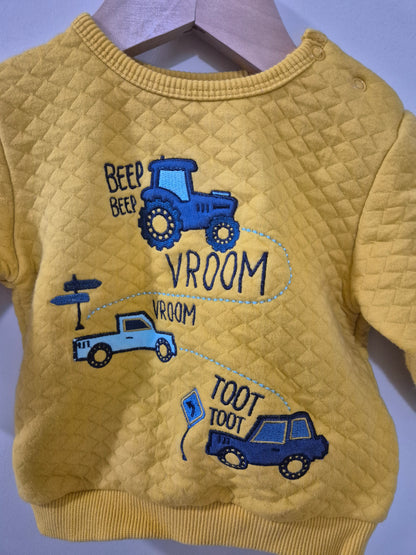 Ollies Place Yellow Vehicle Jumper Size 00