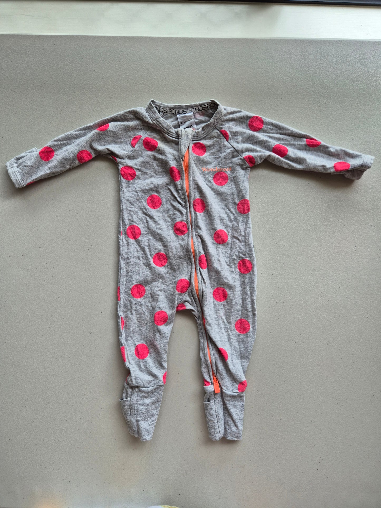 Bonds Wondersuit Pink Poka Dot Onesie Size 000
