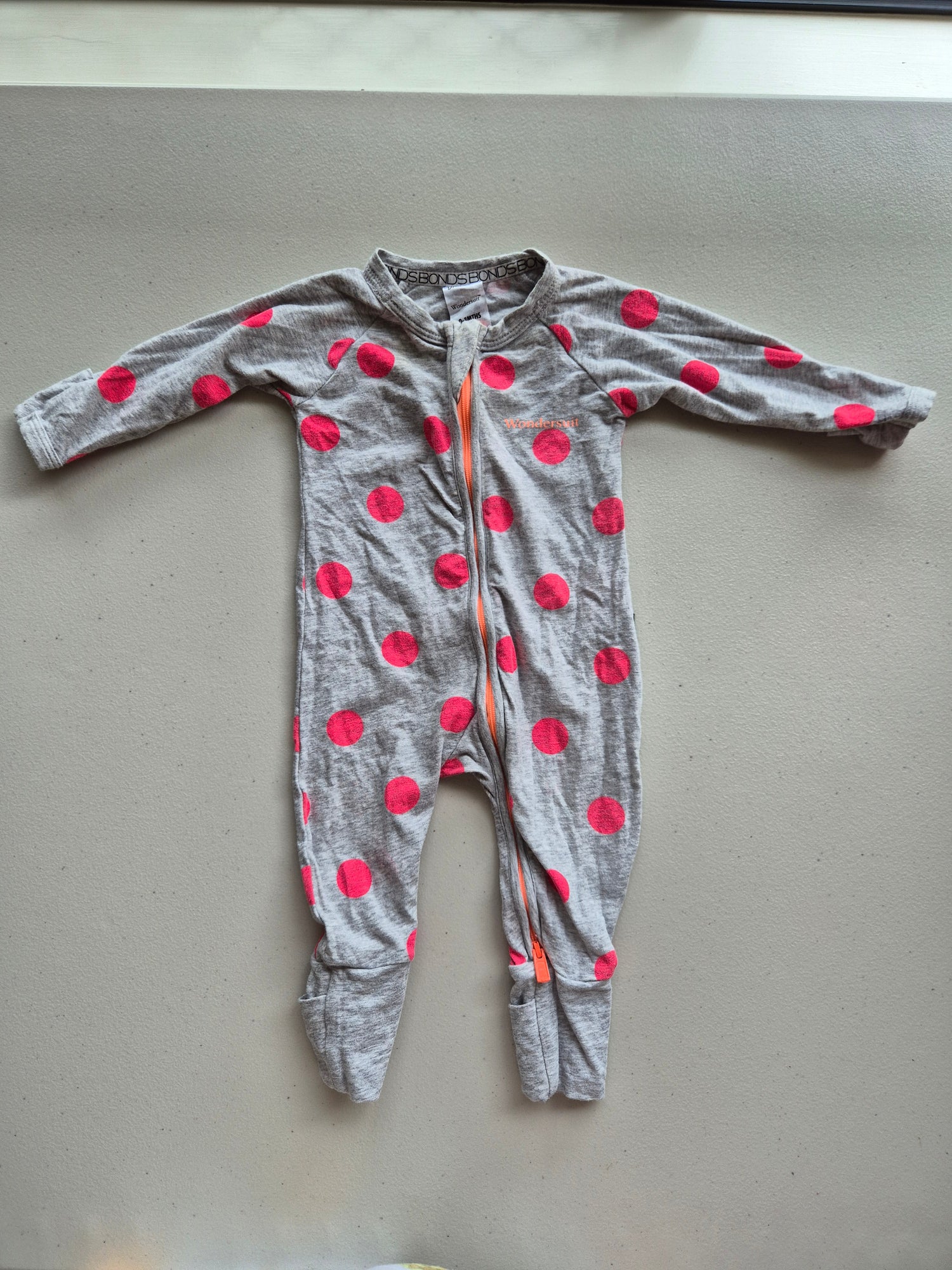 Bonds Wondersuit Pink Poka Dot Onesie Size 000