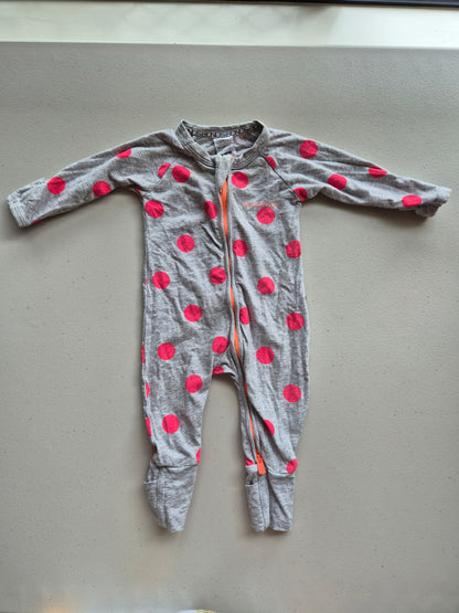 Bonds Wondersuit Pink Poka Dot Onesie Size 000