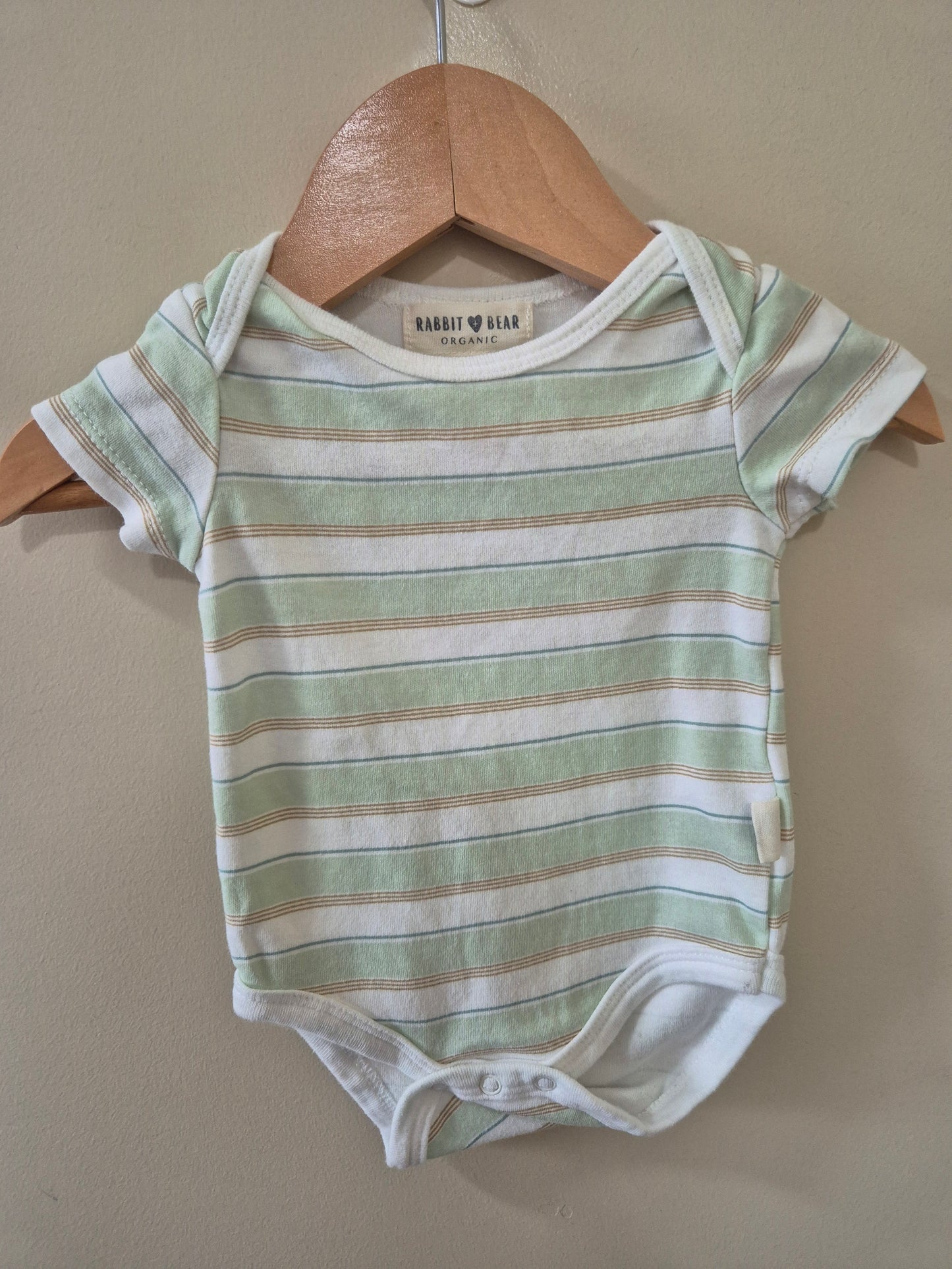 Rabbit + Bear Organic Striped Bodysuit Size 000