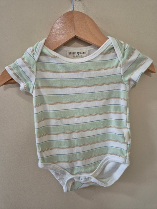 Rabbit + Bear Organic Striped Bodysuit Size 000