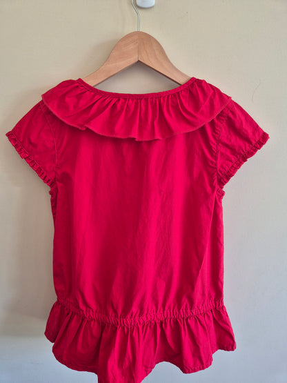 Guess Red Frill Shirt Size 10-12