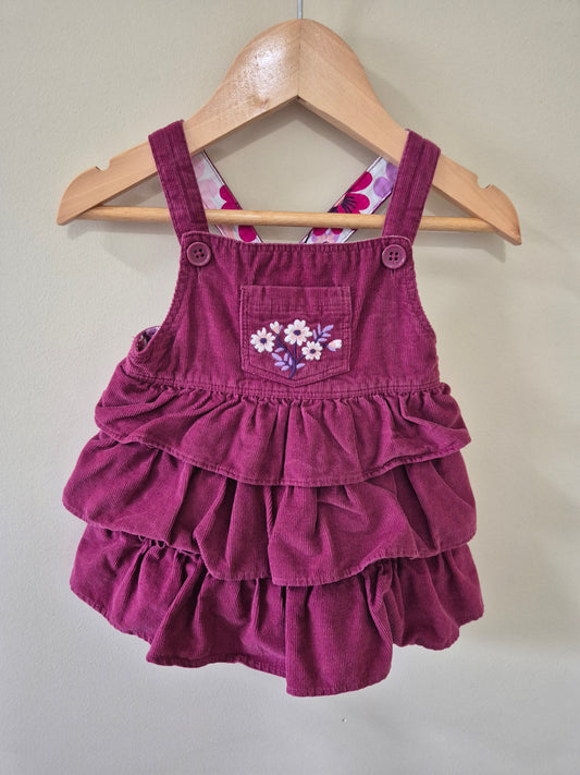 Baby Girl Floral Corduroy Dress - Size 0