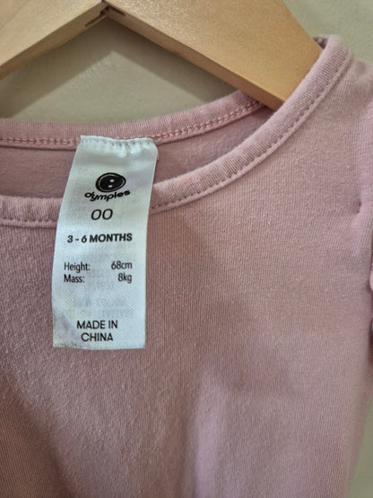 Dymples Frill Pink Bodysuit - Size 00