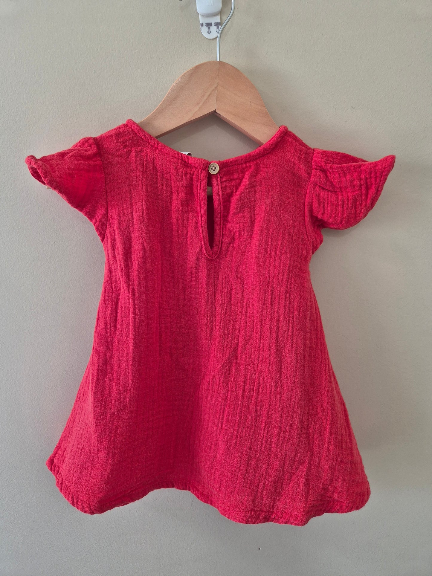 Dymples Red Size 1 Frill Linen Top