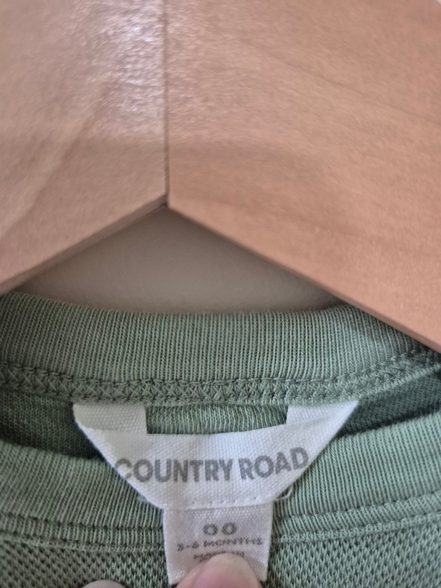 Country Road Green and Grey Long Sleeve Shirt Size 00