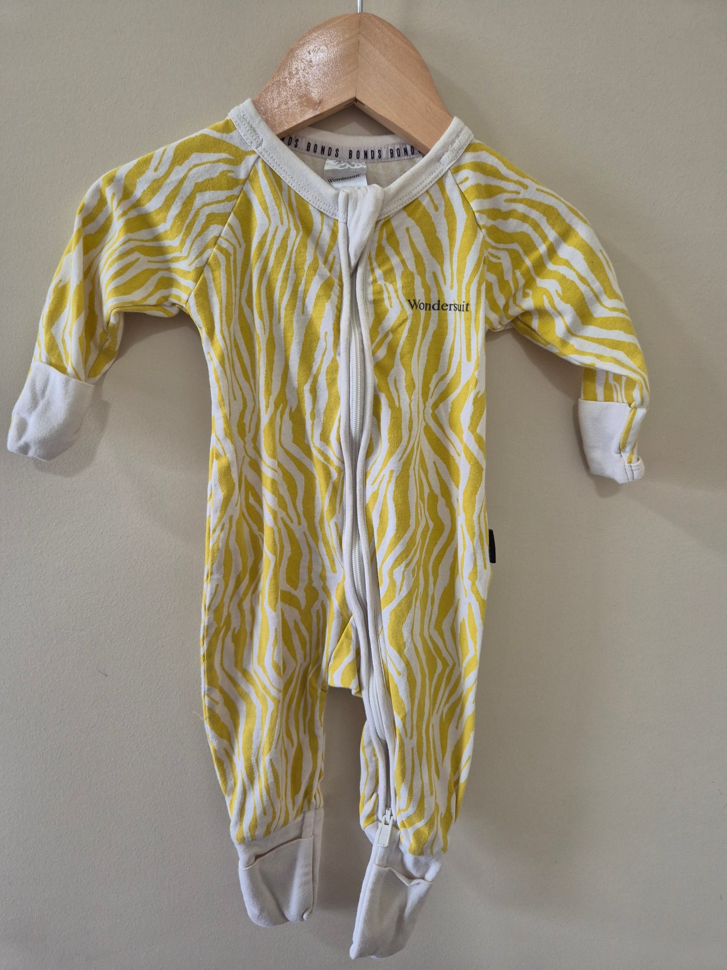 BONDS Yellow Striped Onesie - Size 000