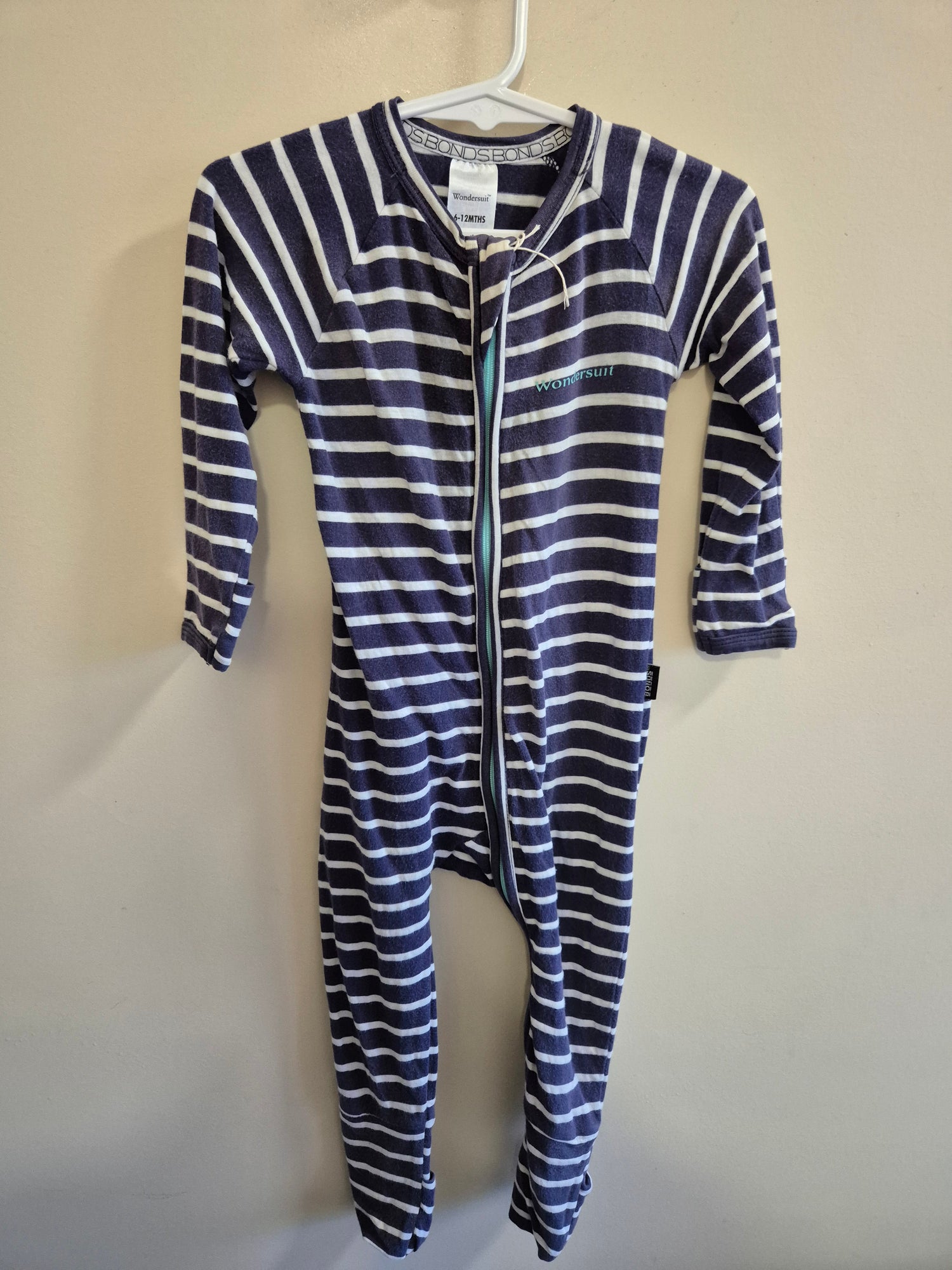 Bonds Navy Striped Wondersuit Size 0